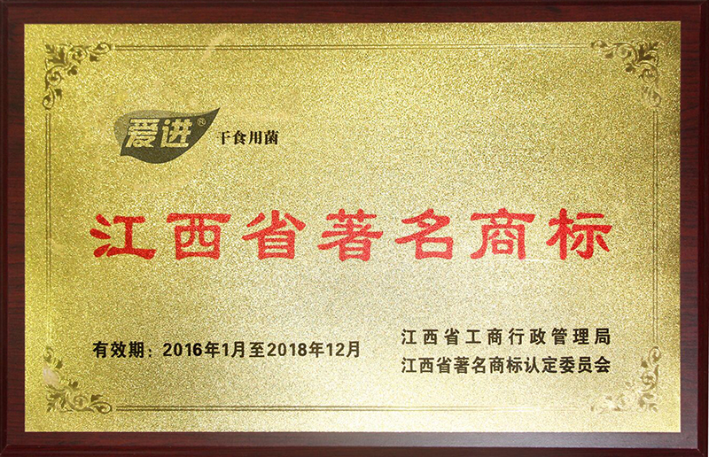 2018愛進江西省著名商標
